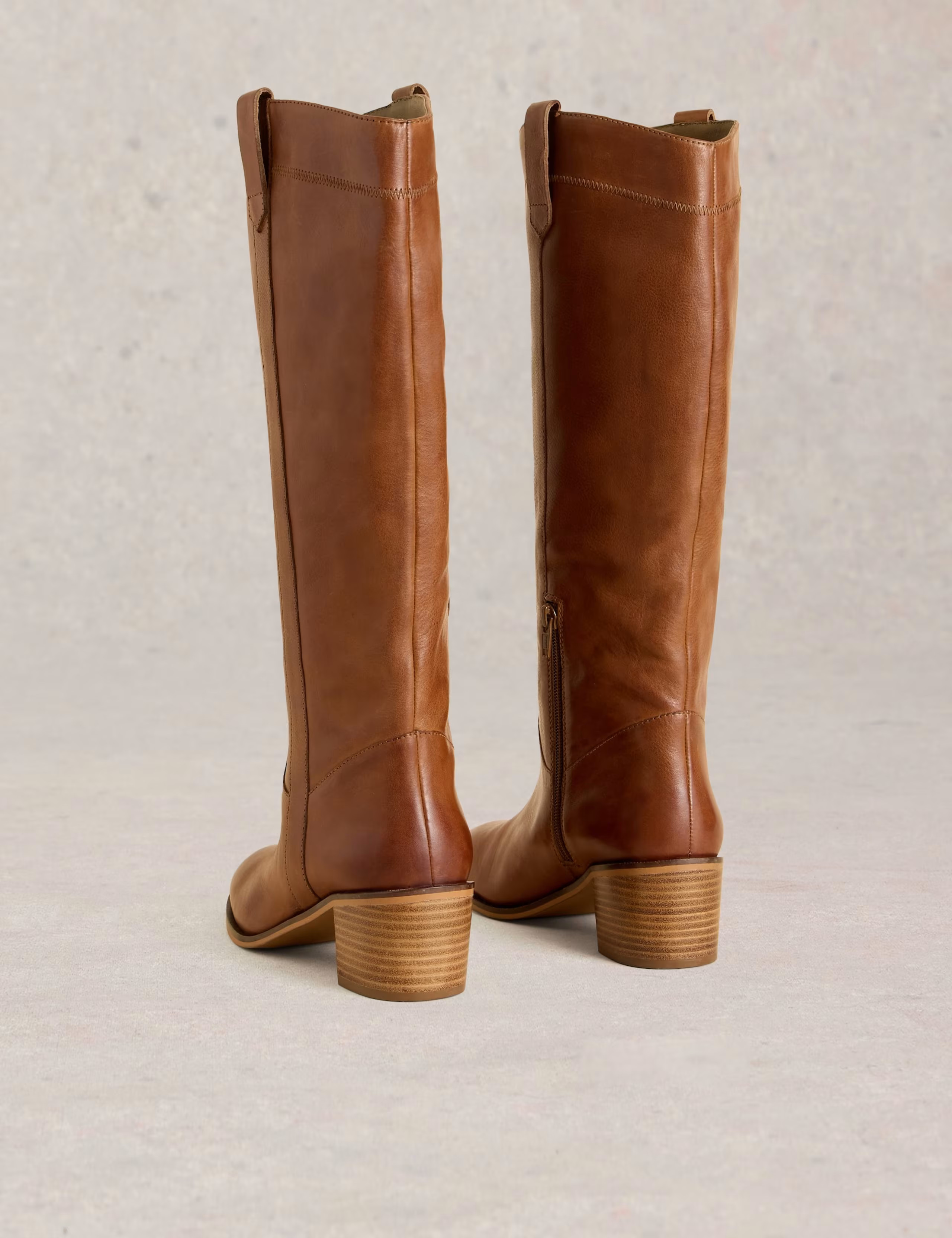 Leather Block Heel Western Knee High Boots | White Stuff | M&S | Marks & Spencer (UK)