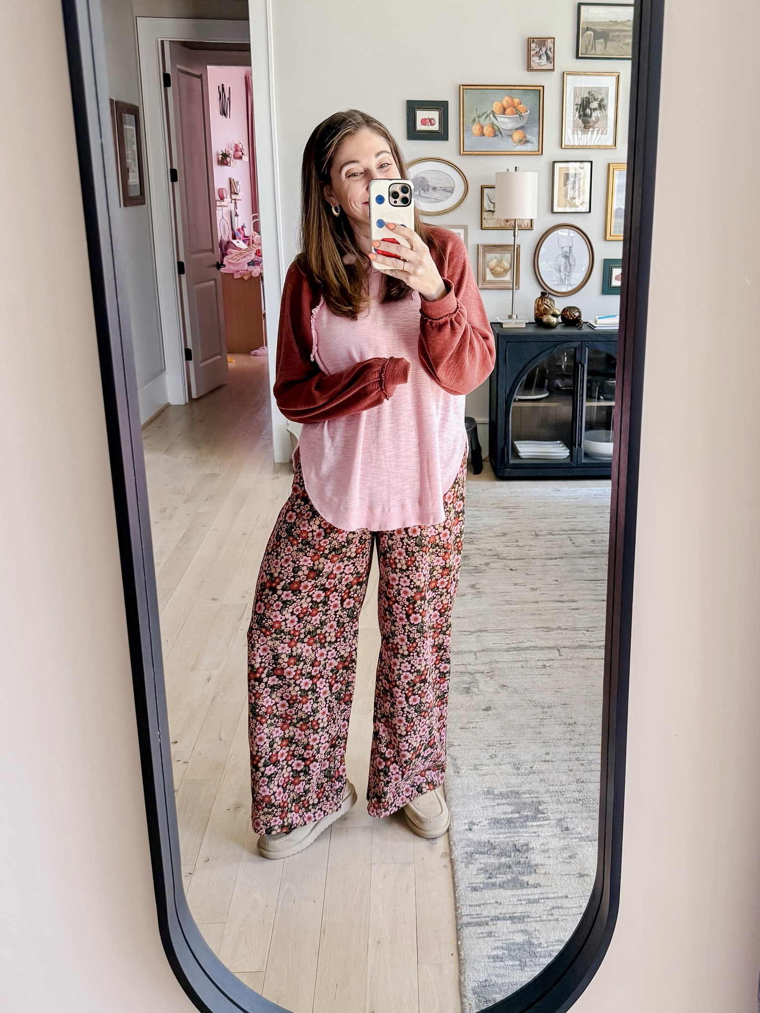 Chilly spring day but still wearing all the spring colors! I wore this to go dress shopping in Tysons. I just love how the top and pants coordinated so perfectly. Top M / Pants M / Sherpa loafers tts 

#LTKMidsize #LTKgrwm #LTKootd