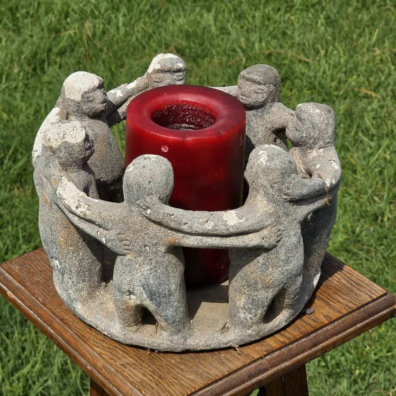 Vintage Circle of Friends Candle Holder 7 People Terracotta Mexican Pottery - Etsy | Etsy (US)