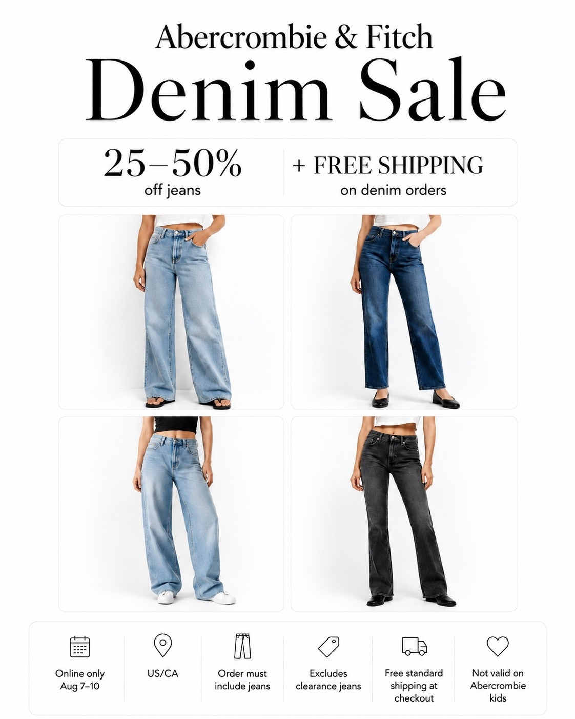 Abercrombie denim is on sale 👖✨ Jeans are 25–50% off + free shipping on denim orders for a limited time! I rounded up some of the best Abercrombie jeans from the sale, including relaxed fits, straight-leg denim, Curve Love styles and easy everyday washes. Such a good time to grab a pair you’ve had your eye on for fall!

#Abercrombie #AbercrombieJeans #AbercrombieDenim #DenimSale #FallFashion