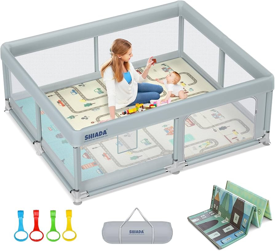 SHIADA Baby Playpen with Mat 71x59 Playpen for Babies and Toddlers,Baby Play Pen,Indoor & Outdoor... | Amazon (US)