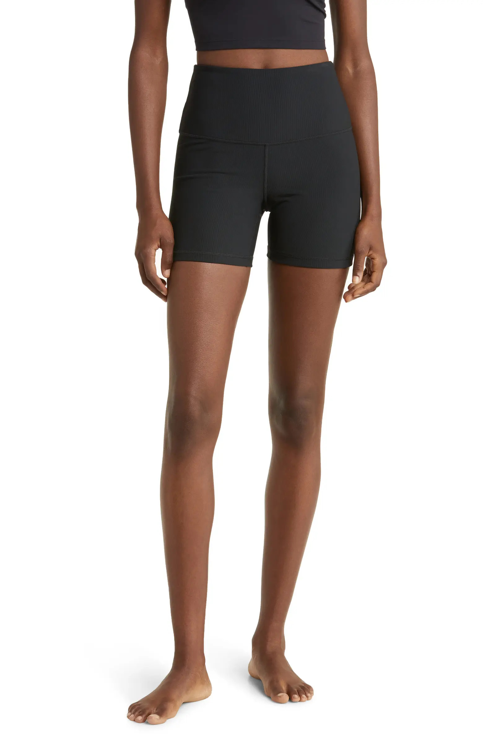 Zella Luxe Rib High Waist Bike Shorts | Nordstrom | Nordstrom