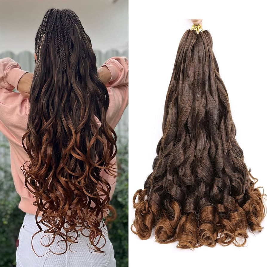 WoWCFyyds 8 Packs French Curl Braiding Hair 20 Inch Loose Wave Spiral curly braiding hair extensi... | Amazon (UK)