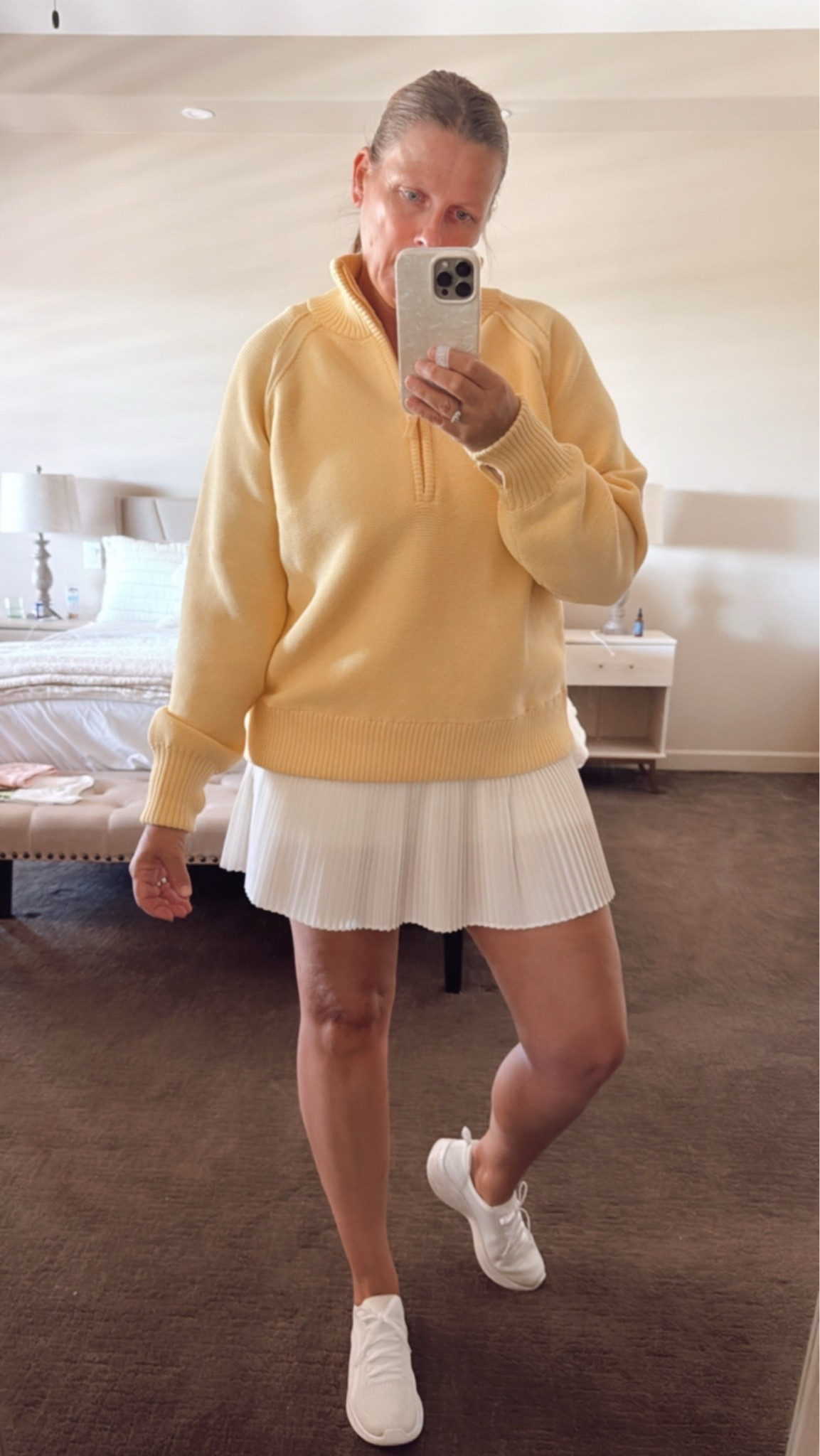 Cute casual everyday look

Tennis outfit, pickleball outfit, court style, spring sweater, tennis skirt

#LTKsummer #LTKfitness #LTKstyletip