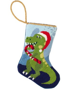 Bauble Stockings Roar Dinosaur Needlepoint Stocking | Dillard's | Dillard's