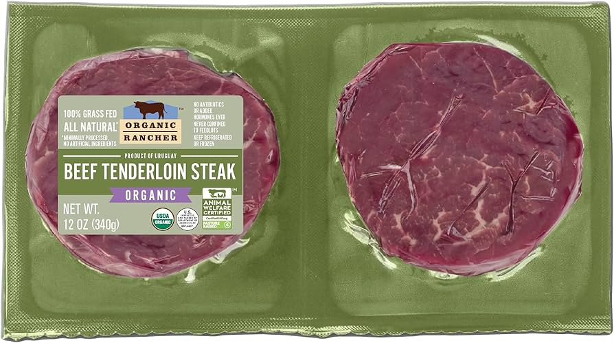 Organic Rancher Organic Beef Tenderloin Steak, 12 Oz | Amazon (US)