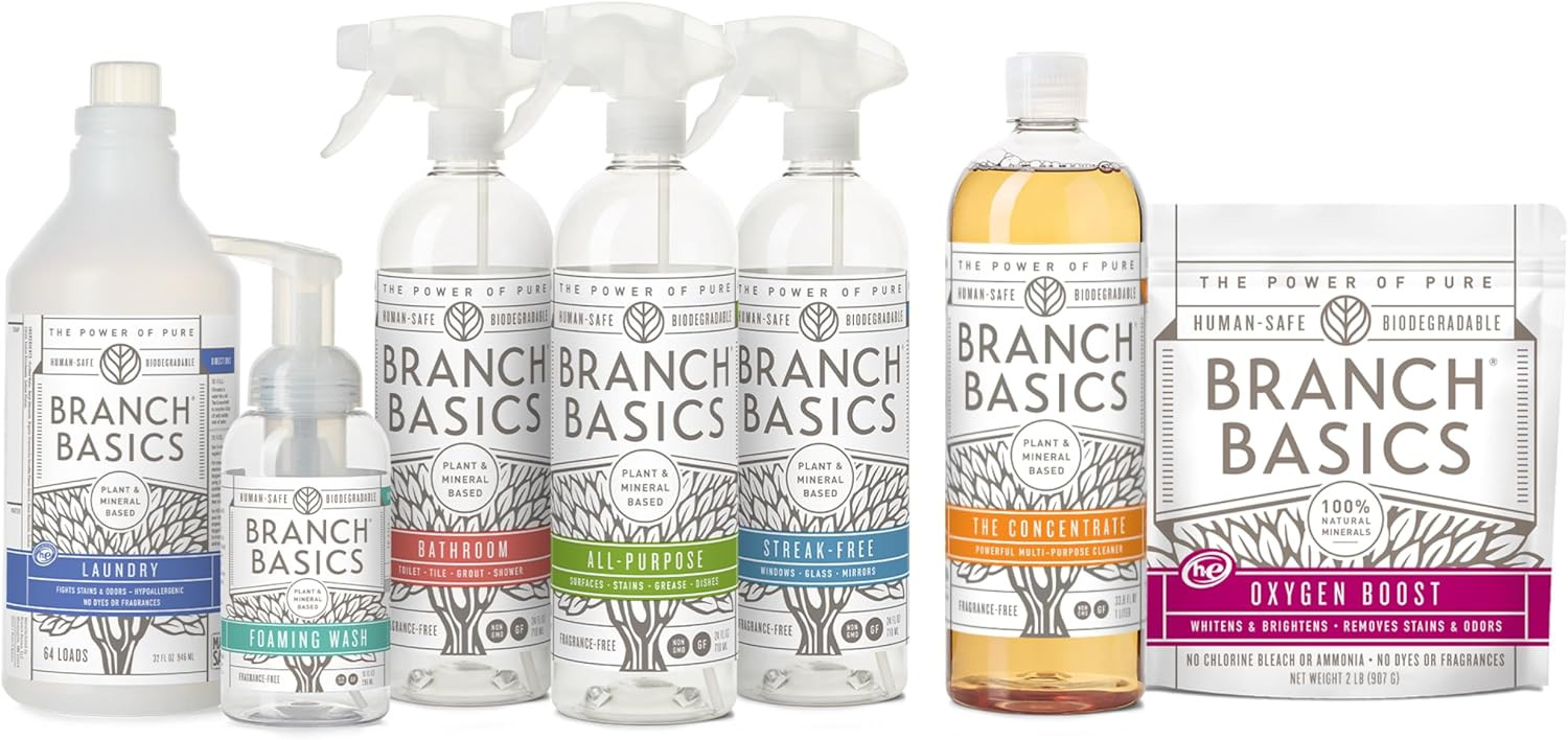 Branch Basics Premium Starter Kit: All Purpose Cleaner, Glass, and Bathroom Cleaner plus our Foam... | Amazon (US)