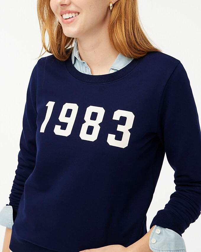 "1983" graphic pullover sweatshirt | J.Crew Factory