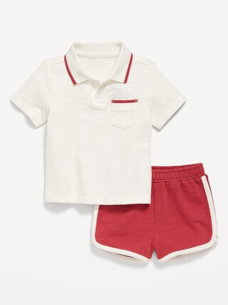 Textured-Knit Collared Pocket Shirt and Shorts Set for Baby | Old Navy (US)