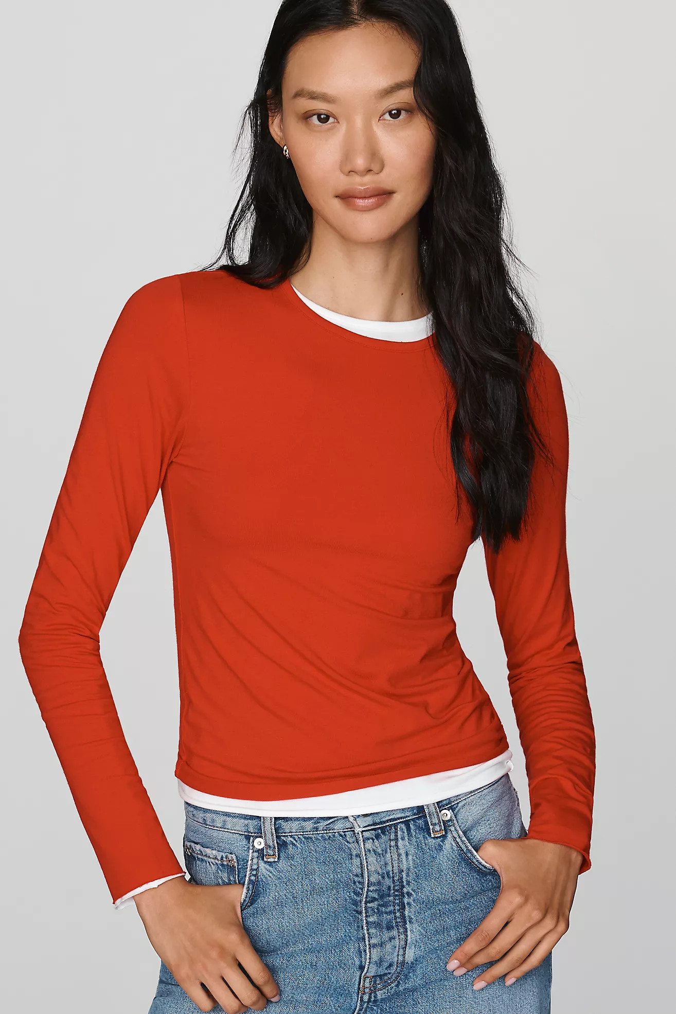 Evan Cotton Modal Long Sleeve Tee | Anthropologie (US)