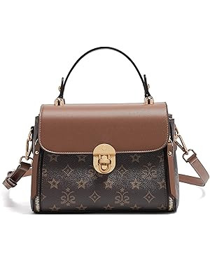LAORENTOU Vegan Leather Top-handle Crossbody Bag for Women Satchel Trendy Handbags Printed Purse | Amazon (US)