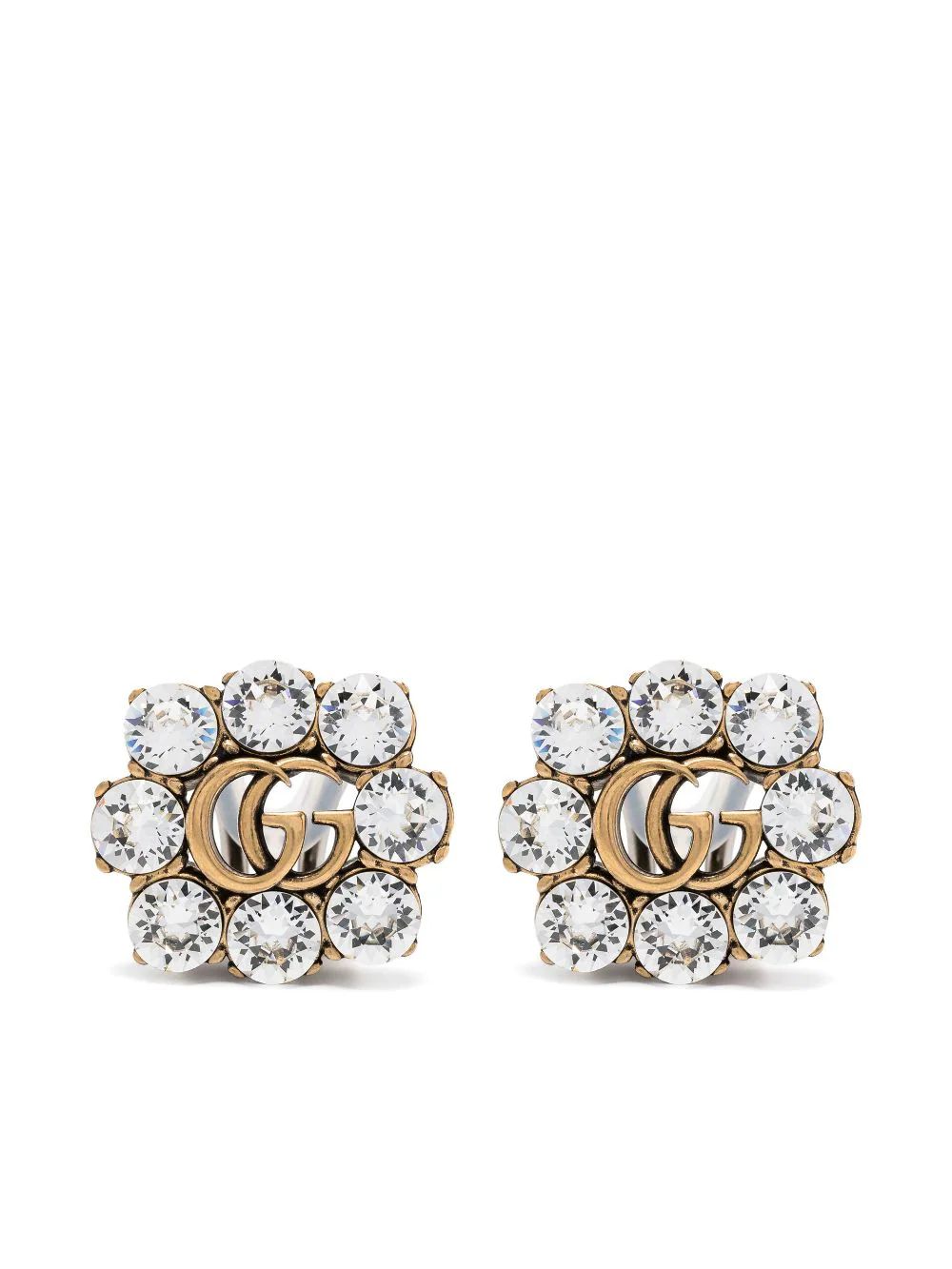 Gucci Double G Crystal Earrings - Farfetch | Farfetch Global