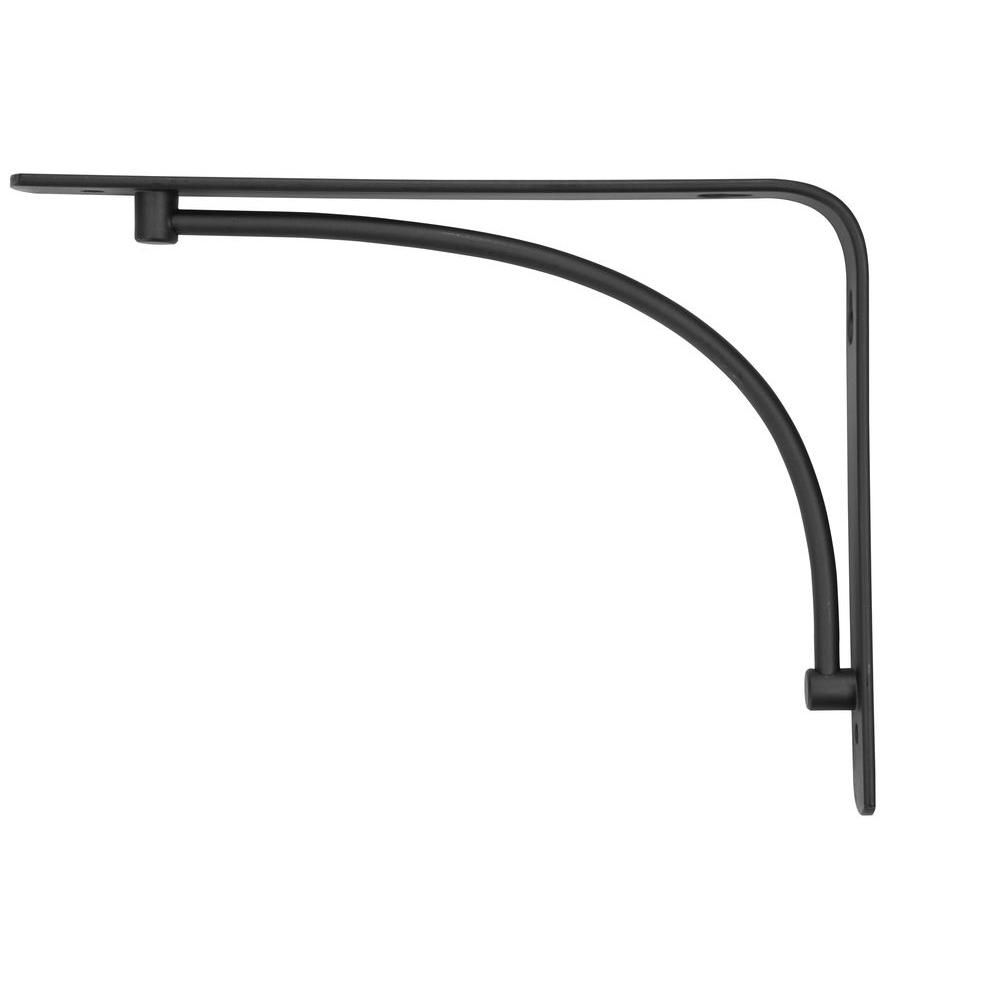 6 in. x 8 in. Black Arch Decorative Shelf Bracket | The Home Depot