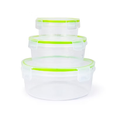 6-Piece Round Food Storage Container Set Click-and-Lock Containers w/Lids BPA-Free Microwave Freezer Dishwasher Safe | Target