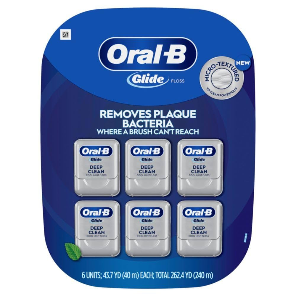 Oral-B Glide Cool Mint Deep Clean Floss, 6 Count, Glide Dental Floss | Amazon (US)