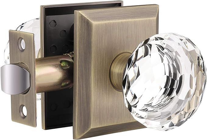 Orger Bronze Closet Door Knob, Interior Keyless Non-Locking Crystal Door Knob for Hall/Passage, R... | Amazon (US)