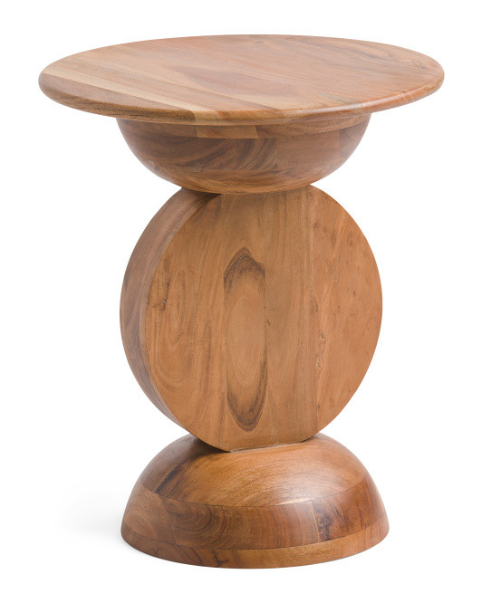 Wooden Disc Side Table | TJ Maxx