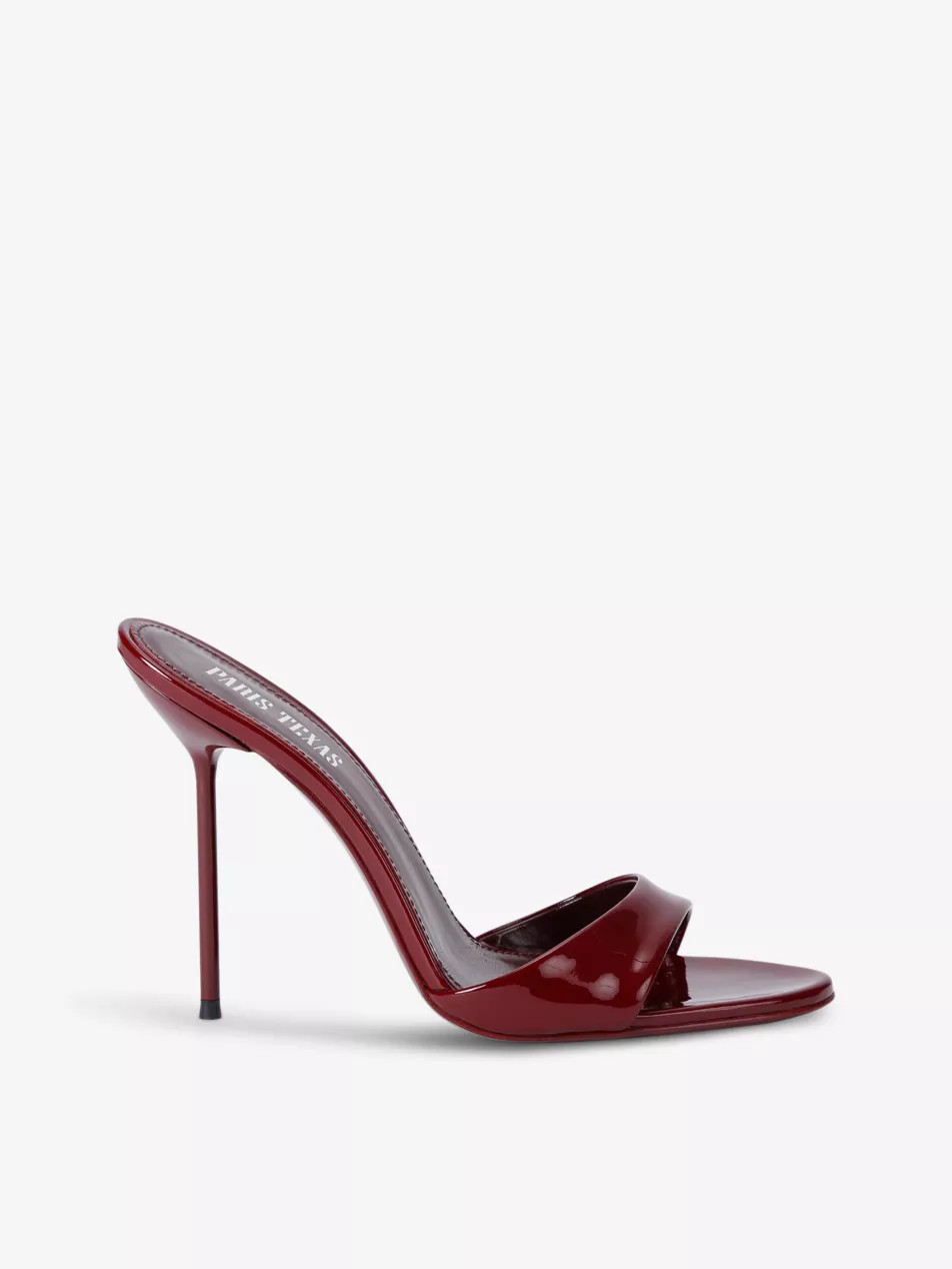 Lidia patent heeled leather mules | Selfridges
