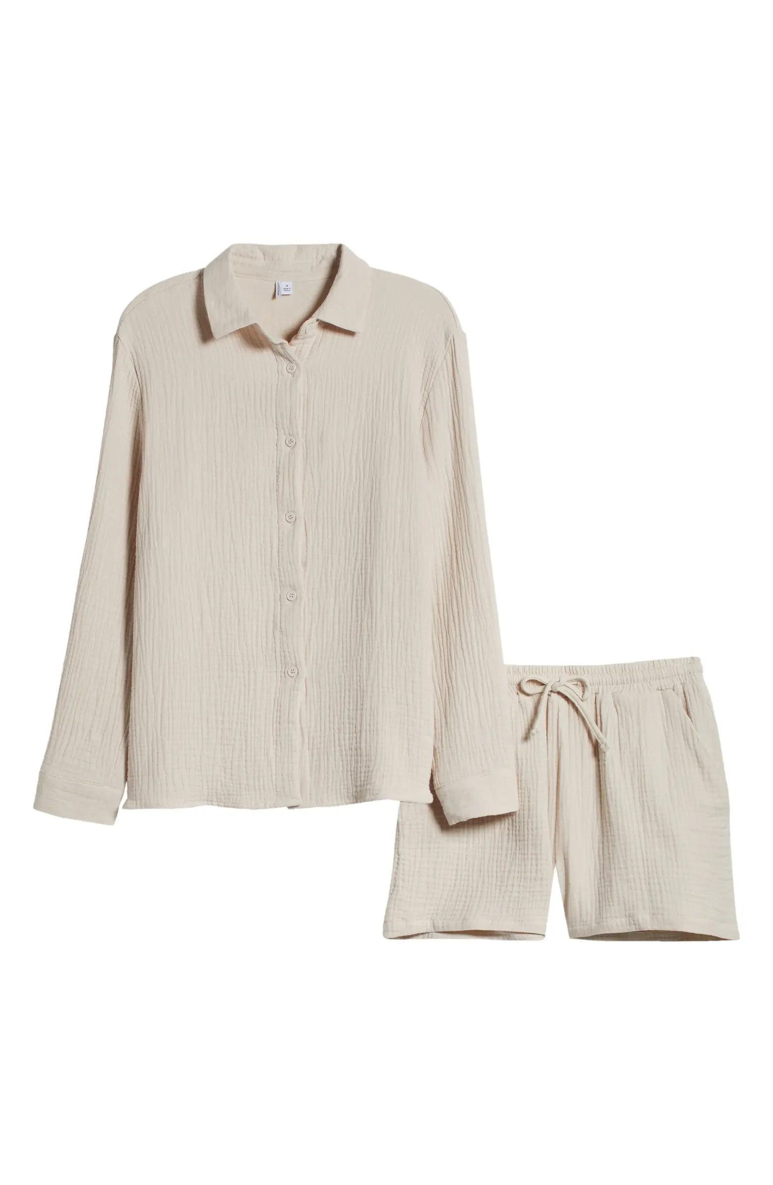 Double Gauze Shirt & Shorts Cover-Up Set | Nordstrom