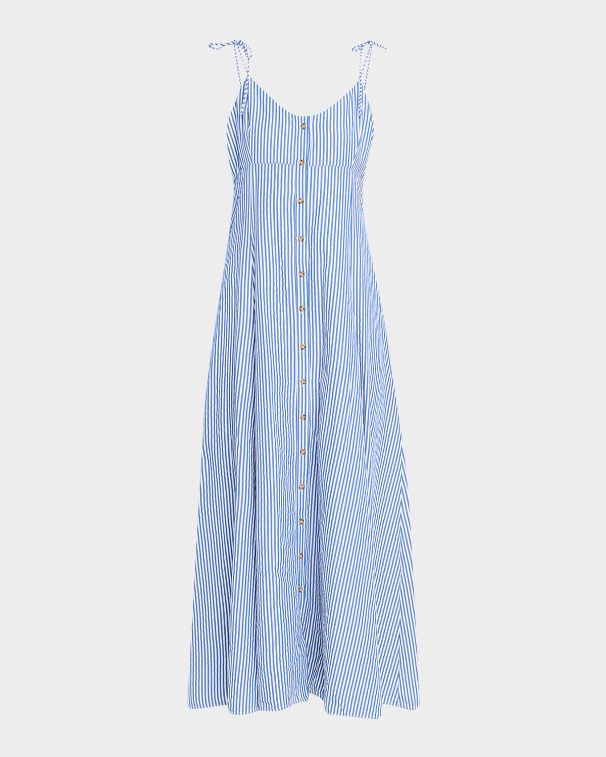 High Garden Striped Button-Front Maxi Dress | Neiman Marcus