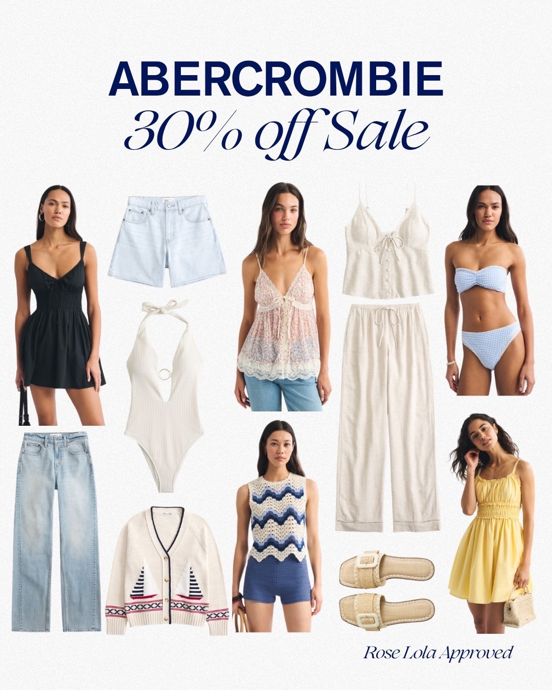 Abercrombie sale picks I’m loving right now!🤍 Soft summer dresses, easy denim, matching sets, and the prettiest swim. So many good warm weather finds, and so much of it feels perfect for vacation outfits, weekend plans, and elevated everyday style! @abercrombie 

summer style
vacation outfits
denim finds
matching sets
summer dresses
swimwear
neutral staples

#LTKootd #LTKSeasonal #LTKSaleAlert