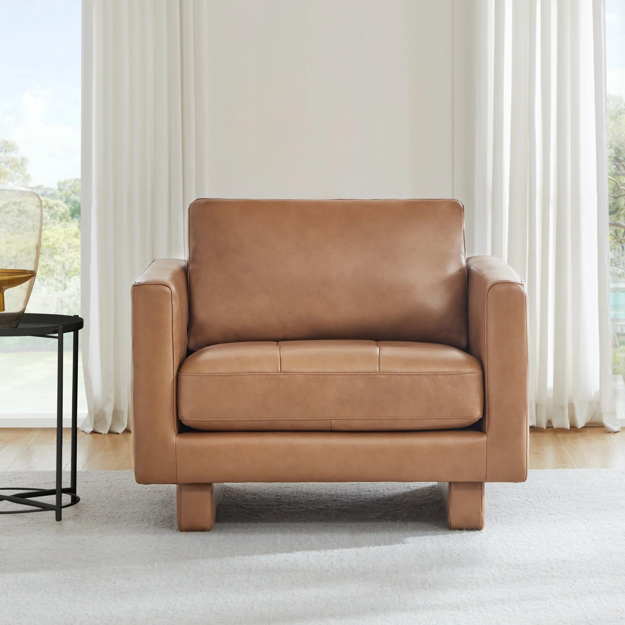 CHITA®️ Senan Mid-Century Modern Genunie Leather Armchair - chitaliving.com | Chita