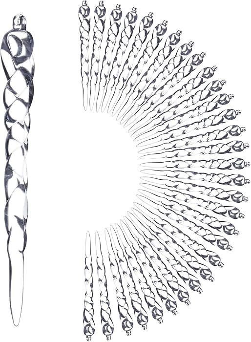 Christmas Ornaments 30pcs Crystal Hanging Acrylic Icicle Drop Xmas Tree Decoration Winter New Yea... | Amazon (US)
