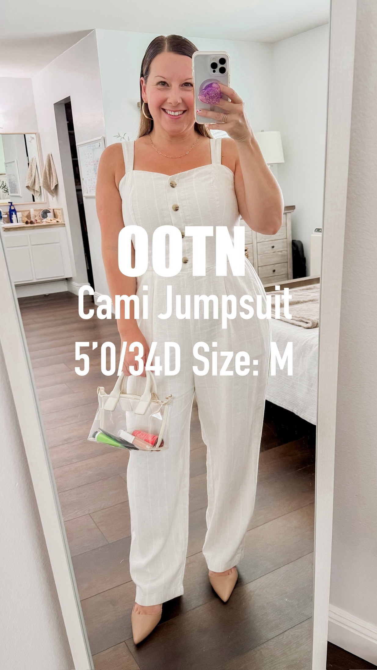 OOTN: Attended a Gala last night and the theme was Glamorous Game Day! This linen-blend cami jumpsuit was the perfect fit for the night. Completed the look with a clear mini tote handbag, a paper clip chain gold necklace, beige colored kitten heels and a pair of oval cat eye sunglasses 🤩

Petite & Curvy Fashion | OOTN

#LTKStyleTip #LTKParties #LTKPetite