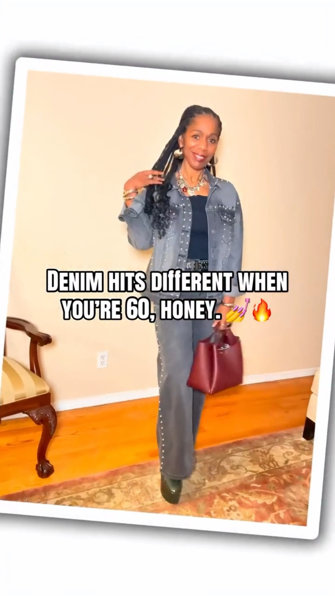 Vintage honey, studded & styled! 💎 This denim set is giving everything! Jacket in Medium, Jeans in Size 8, and stepping it up in Stevie by Steve Madden Size 9! Shop my look via the link! 👑🔥
#LTKover40 #LTKshoecrush #LTKstyletip #LTKfindsunder100