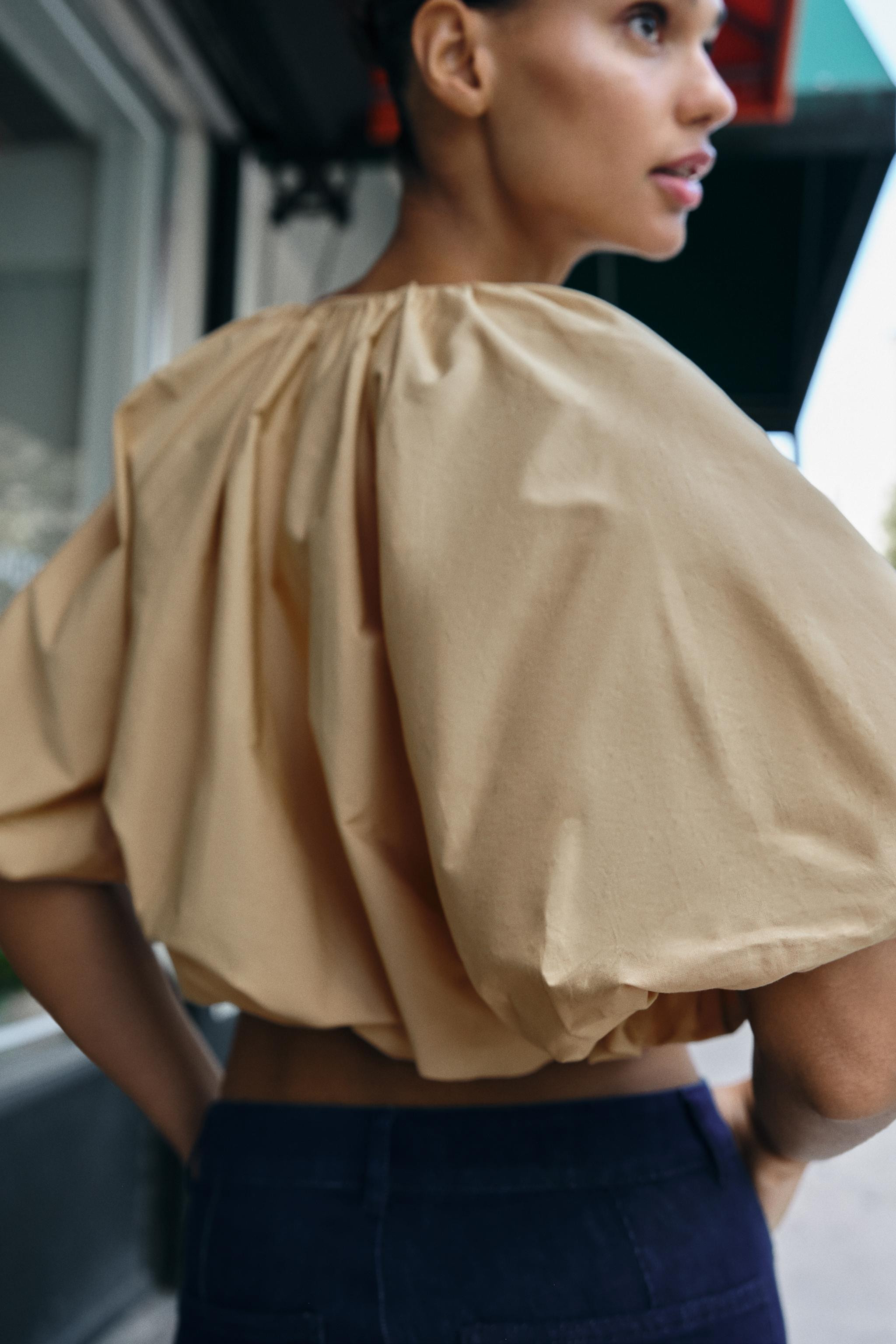 BALLOON POPLIN TOP | Zara US