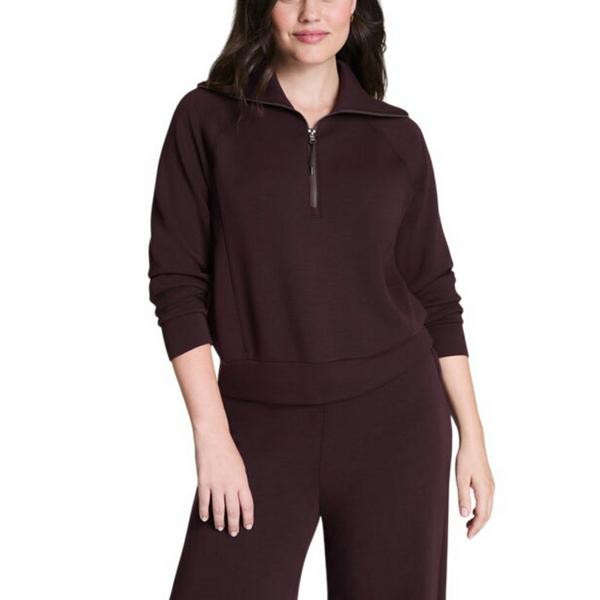 Women's Spanx AirEssentials 1/2 Zip Pullover XLarge Truffle Brown | Scheels Sports