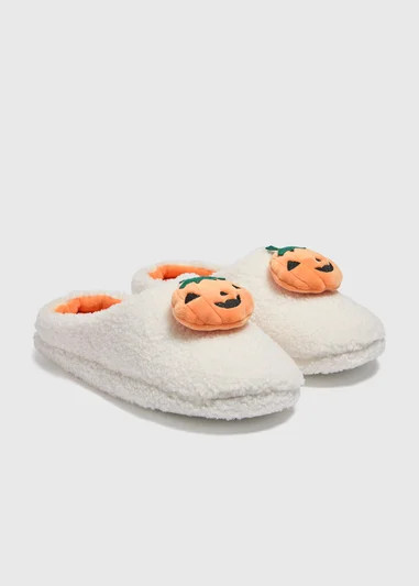 Cream Pumpkin Slippers | Matalan (UK)
