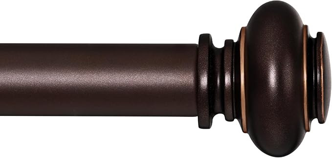 Bronze Curtain Rods for Windows 48 to 84 Inches Adjustable Decorative 1 Inch Diameter Single Wind... | Amazon (US)