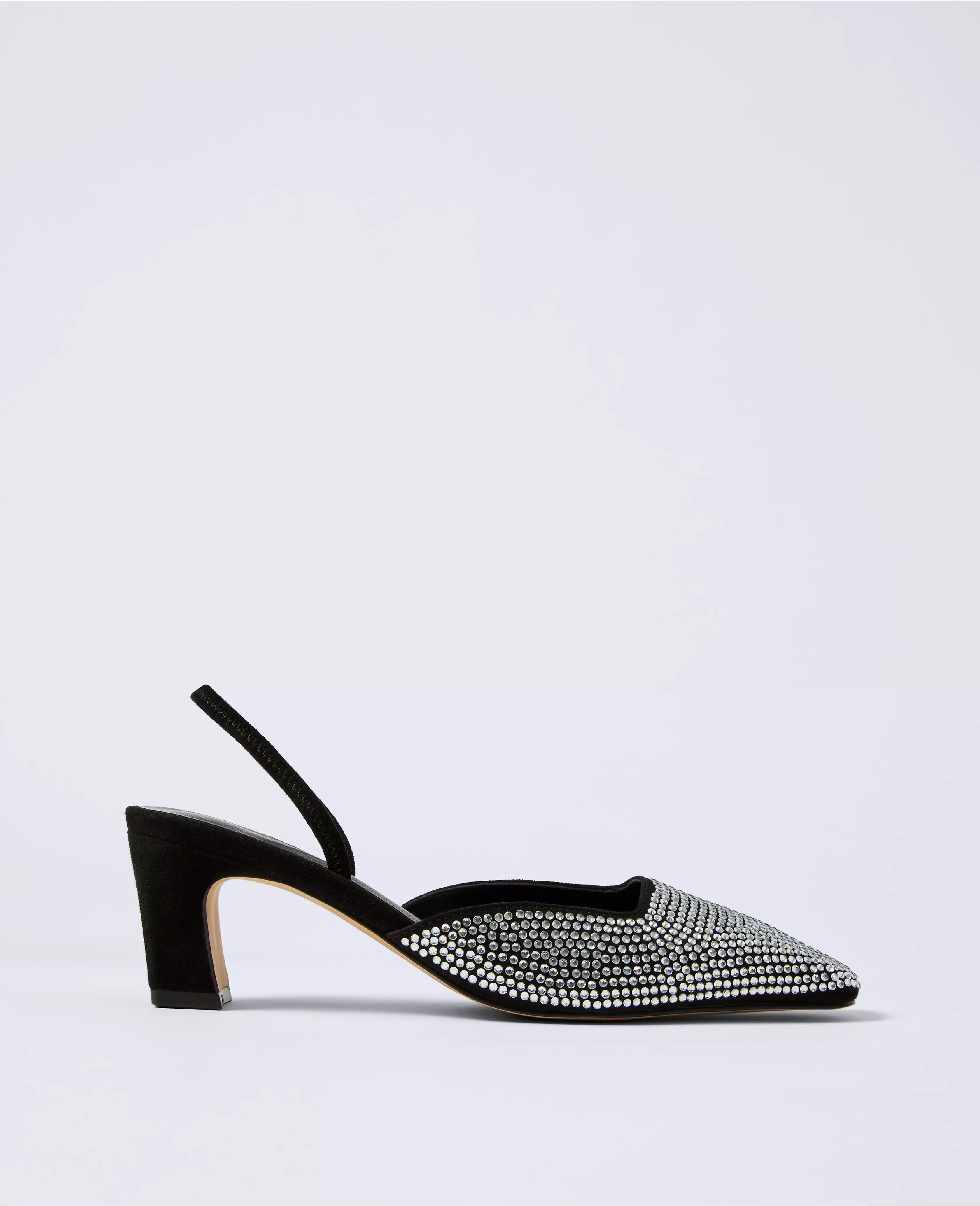 Suede Embellished Slingback Pump | Ann Taylor