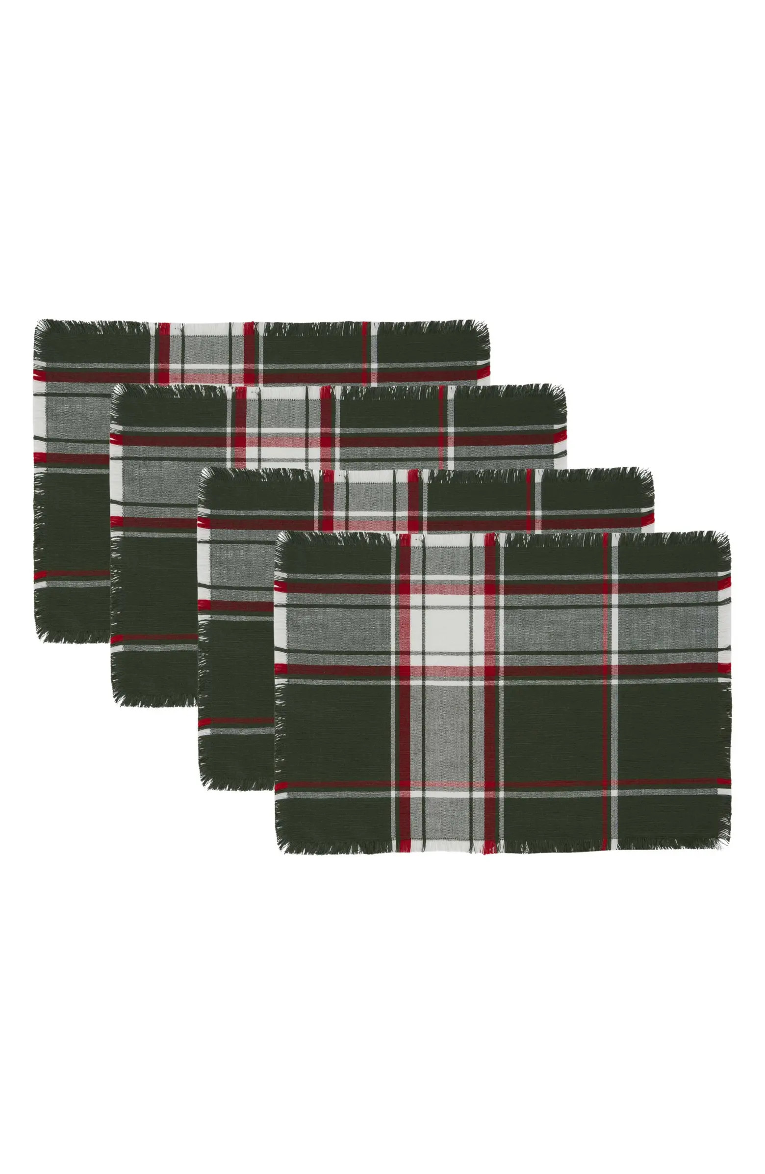 Design Imports Heck the Halls Plaid Set of Four Placemats | Nordstromrack | Nordstrom Rack