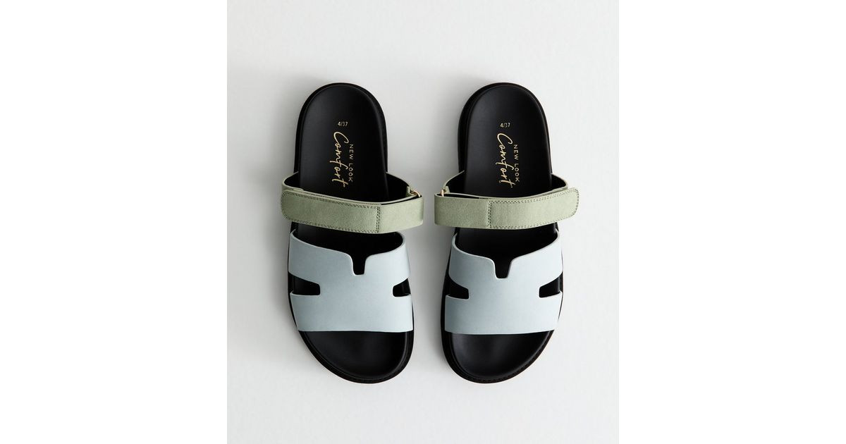 Blue Faux Leather Chunky Strap Sandals | New Look | New Look (UK)