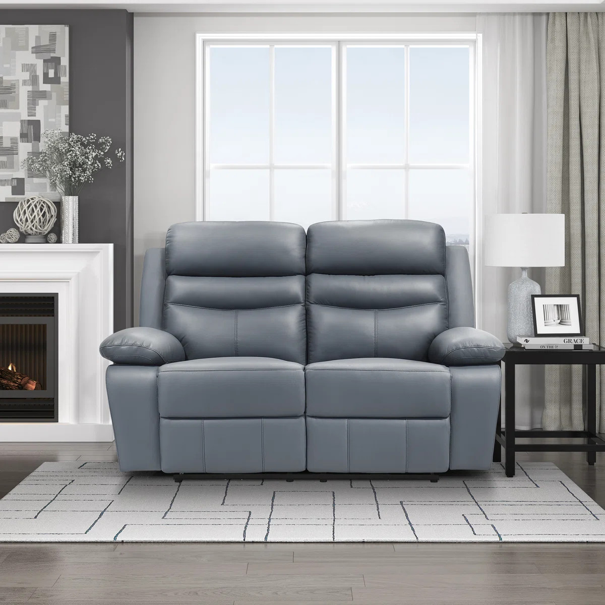 Red Barrel Studio® Kaniel 64'' Transitional Power Reclining Loveseat - Leather Loveseat with Top... | Wayfair North America