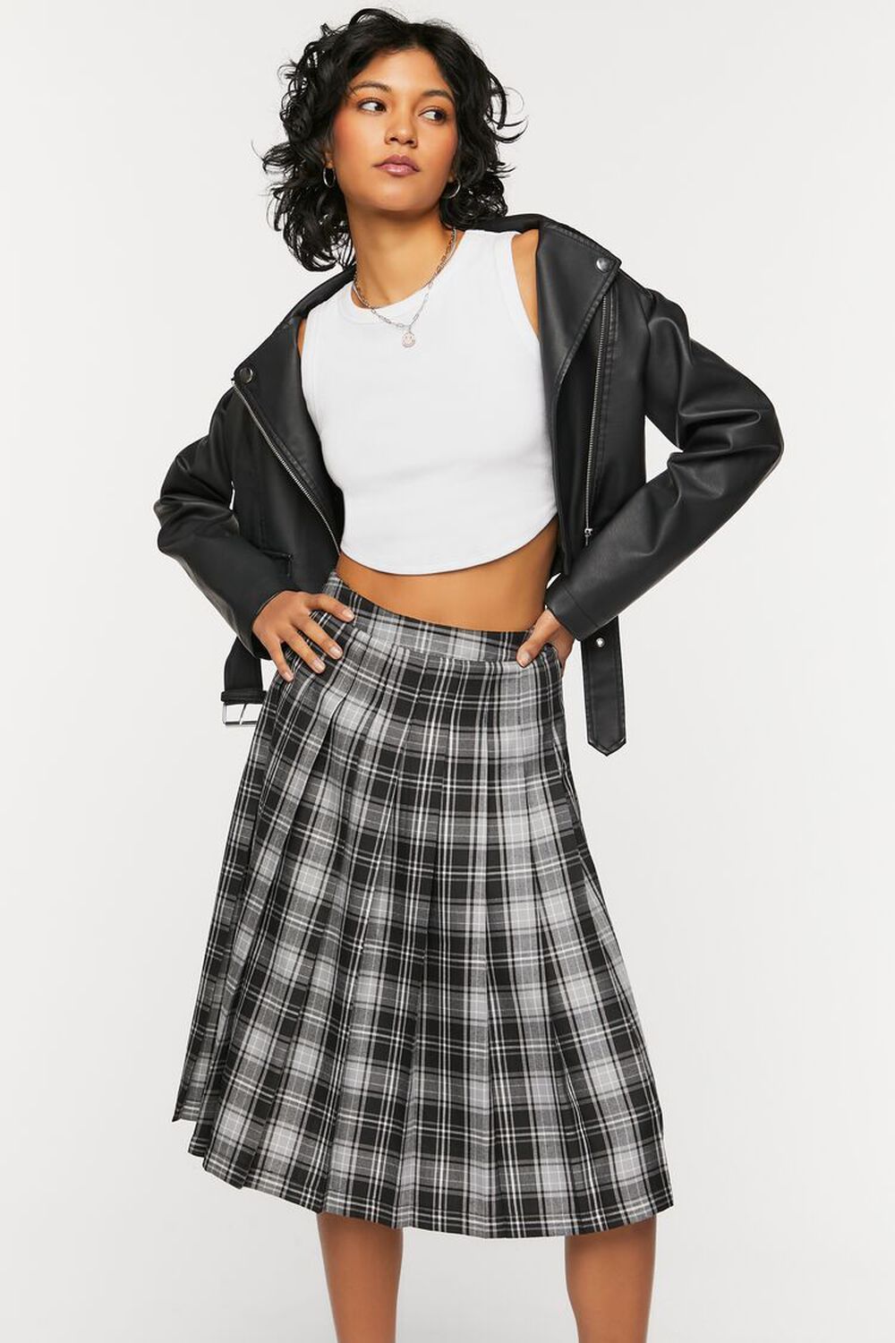 Pleated Plaid Midi Skirt | Forever 21 (US)