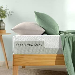 Green Tea Luxe 8 Inch Medium Smooth Top Twin Memory Foam Mattress, Made in USA | The Home Depot