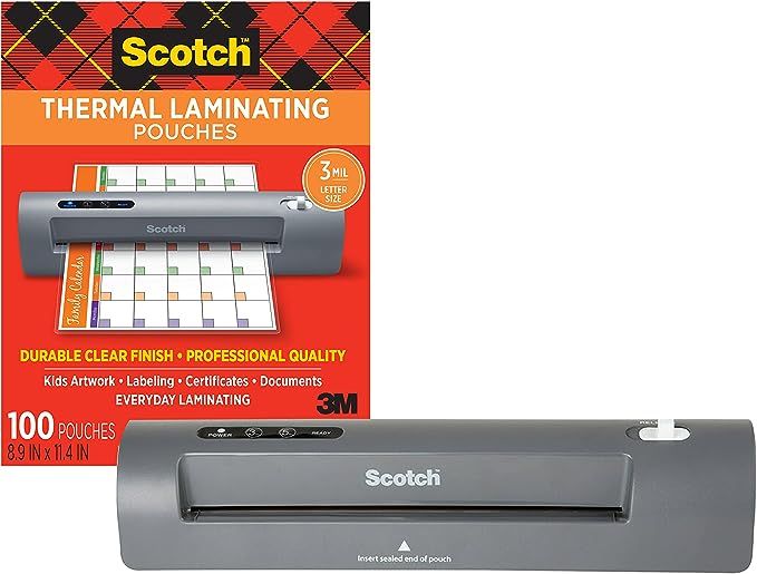 Scotch Thermal Laminator and Pouch Bundle, 2 Roller System, Laminate up to 9" Wide (TL901X) with ... | Amazon (US)