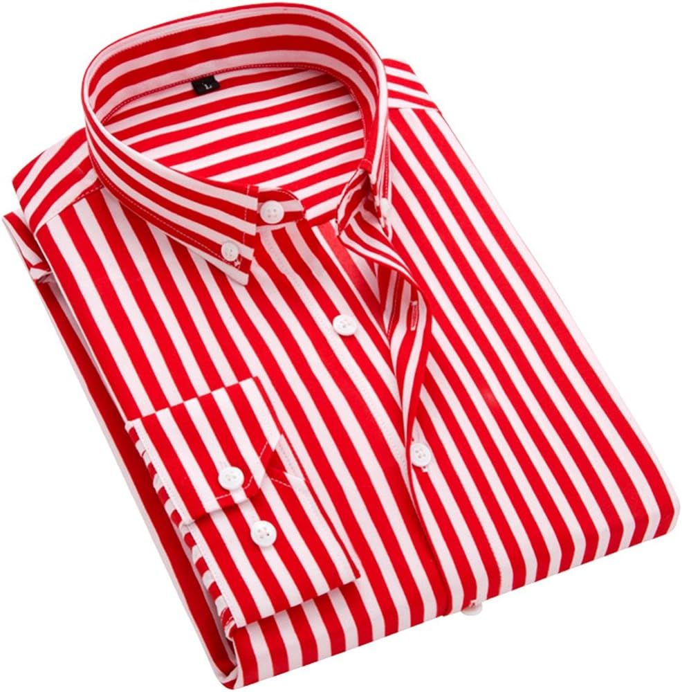 DOKKIA Women's Tops Blouses Long Sleeve Vertical Striped Button Down Work Dress Shirt | Amazon (US)