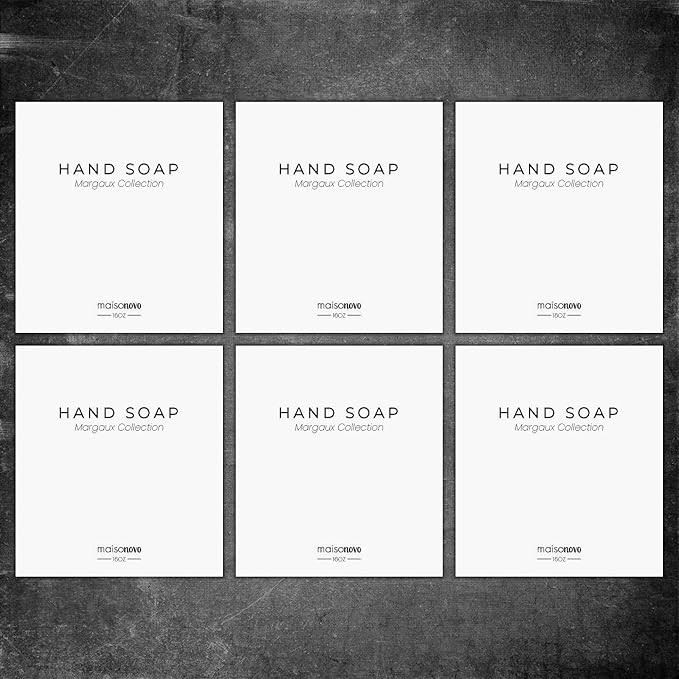 MaisoNovo Waterproof Labels for Plastic Bottles and Amber Glass Soap Dispenser 3.0"x3.4" Margaux ... | Amazon (US)