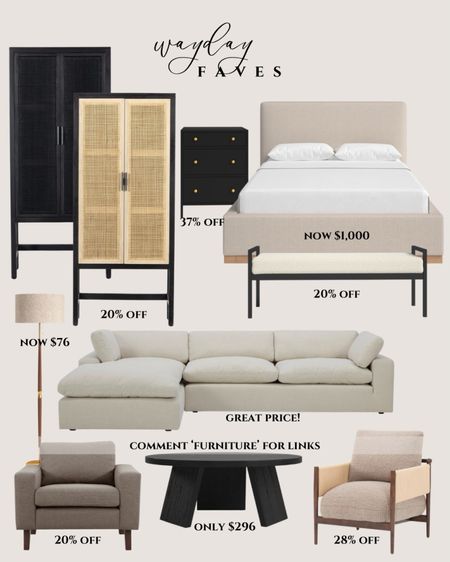Wayfair’s Way Day is here 5/4 - 5/6 and they’re offering up to 80% off plus free shipping on EVERYTHING!! 
@Wayfair #Wayfairpartner #sale  #Wayfair

Tall cabinet black. Rattan cabinet  tall. Modern bed platform. White accent chairs boucle. Black night stand modern. Sectional. Floor lamp 

#LTKhome #LTKsalealert