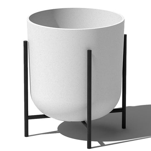 Veradek Mason Series Raised Lima Planter - Round Planter for Patio/Balcony | Plastic-Stone Composite w/Metal Plant Stand | Modern Décor for Plants | Amazon (US)