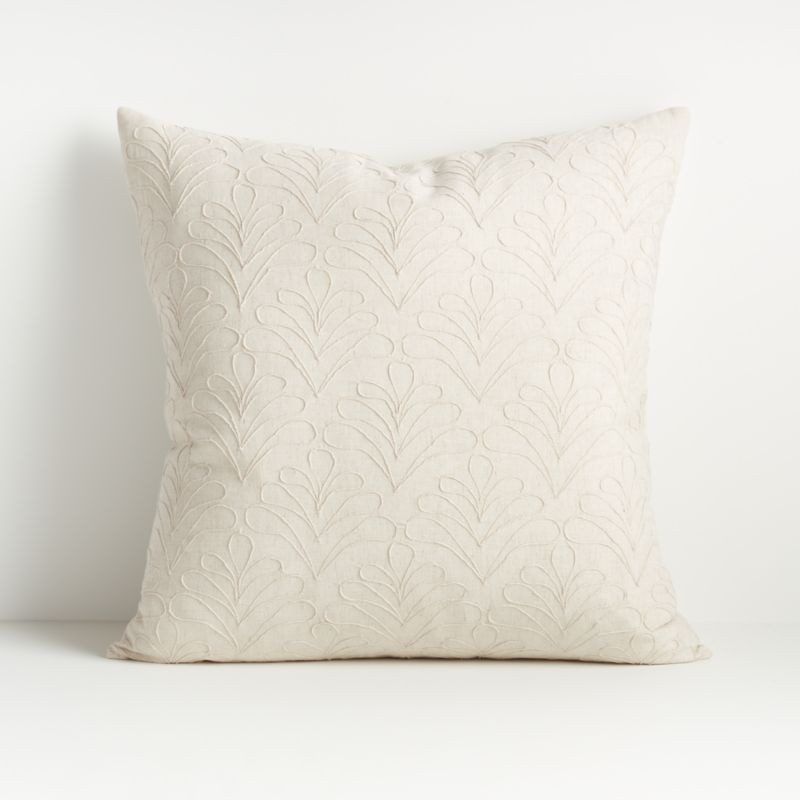 Mari White Textured Pillow 20" | Crate and Barrel | Crate & Barrel