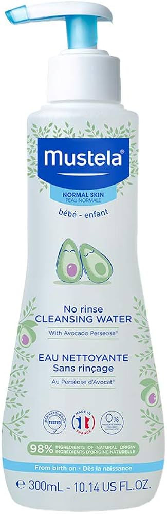 Mustela Baby Cleansing Water - No-Rinse Micellar Water - with Natural Avocado & Aloe Vera - for B... | Amazon (US)