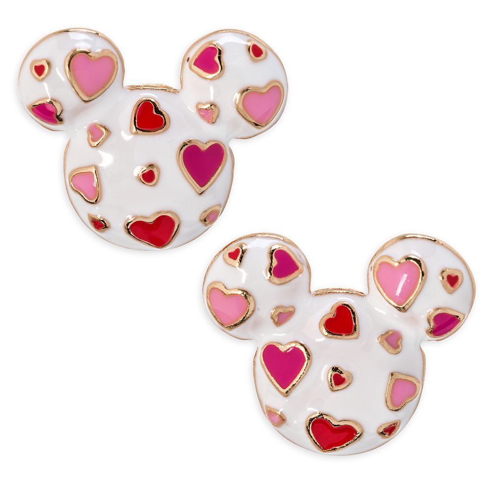 Mickey Mouse Icon with Hearts Enamel Earrings by BaubleBar | Disney Store