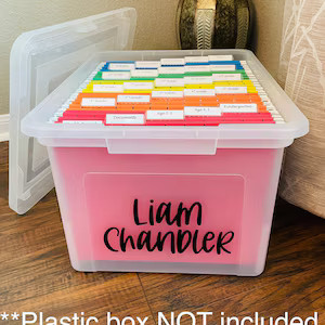 Kids File Box , Milestone Tote , Memory Box , Organization School Box , baby file box , milestone... | Etsy (US)