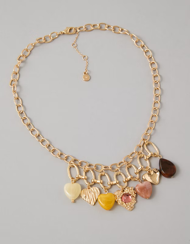 AE Heart Charm Necklace | American Eagle Outfitters (US & CA)