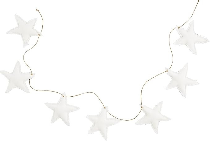 Mud Pie Cream Star Garland, 5.5" x 60" | Amazon (US)